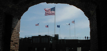 Flags over Fort Sumter
