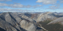 Image of rounded mountains with sparse vegetation extend all the way to the horizen. Image of rounded mountains with sparse vegetation extend all the way to the horizen.