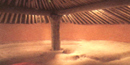 Interior photo of original 1000 year old floor in Earth Lodge Interior photo of original 1000 year old floor in Earth Lodge