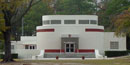 View of the front of the Art Moderne visitor center at Ocmulgee National Monument View of the front of the Art Moderne visitor center at Ocmulgee National Monument