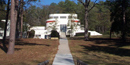 View of the side of the Art Moderne visitor center at Ocmulgee National Monument View of the side of the Art Moderne visitor center at Ocmulgee National Monument