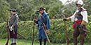 Firing demonstration at Fort Caroline, including an arquebus Firing demonstration at Fort Caroline, including an arquebus