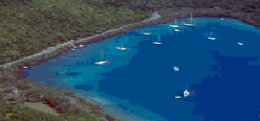Sailboats at Virgin Islands Corel Reef