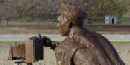 Sculpture of John Daniels taking the picture Sculpture of John Daniels taking the picture