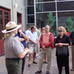 Ranger talking to visitors