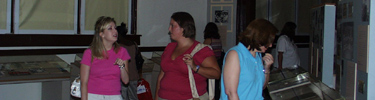 Teachers on tour of museum during a teacher workshop