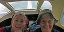 Visitors on their first floatplane ride. Visitors on their first floatplane ride.