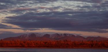 View of the evening light on the Noatak River