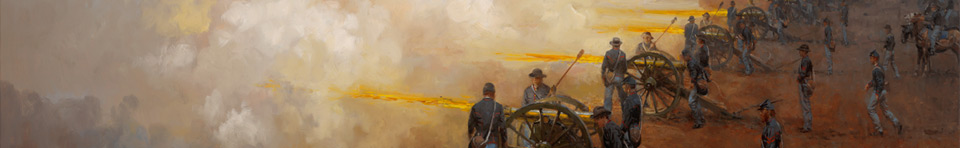 Painting of Union cannons firing