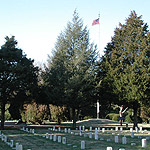 Flag flying in Stones River National Cemetery