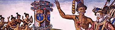 Historic crawing of Chief Athore meeting French explorer Laudonniere