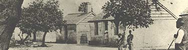 Historic photograph of Kingsley Plantation slave quarters, courtesy of the Florida State Archives