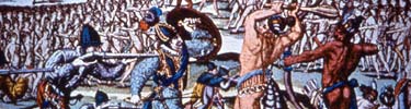 Timucua and European soldiers fighting.
