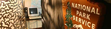National Park Service arrowhead adorns studio wall