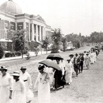 Students walking in front of Tompkins Hall