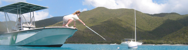 Park personnel maintains moorings for use in the Coral Reef National Monument.