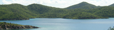 Monument waters at Hermitage in Hurricane Hole