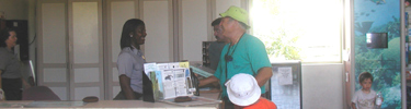 Interpretive Ranger Chrystal Daley provides information to visitors