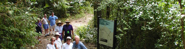 Visitors participating in the ranger-led Reef Bay Hike.
