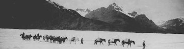 Pack Train Crossing the Russell Glacier
