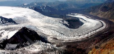 Rugged glacier in the Wrangell Mountains  photo by N. Hannan