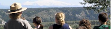 Ranger Kelly interpreting the Wrangell Volcanoes