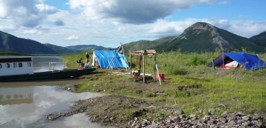 Subsistence fish camp on the Yukon River