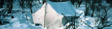 Wall tent in winter