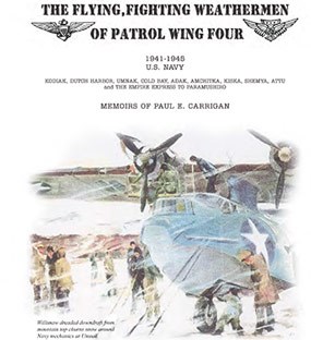 book cover of artistic WWII-era plane and people in a rain or snow storm