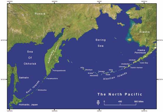 A map of the North Pacific