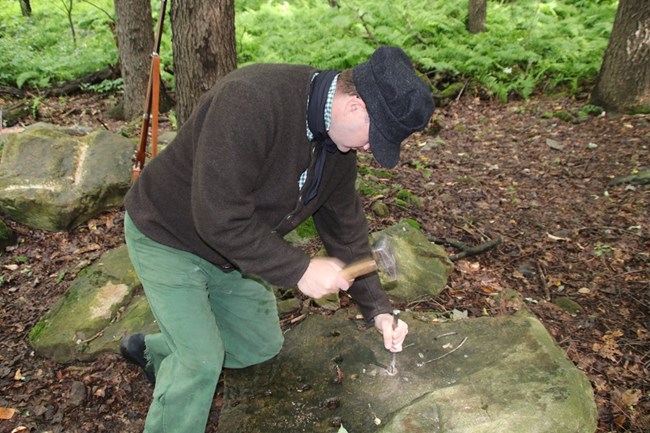 Stone cutting demonstration