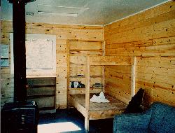 Interior photo of cabin at Kenai fjords national Park