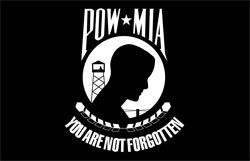 Black flag with the POW/MIA logo