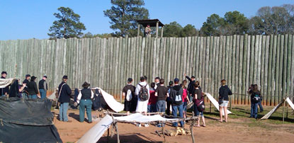 Civil War soldiers and visitors mingle 