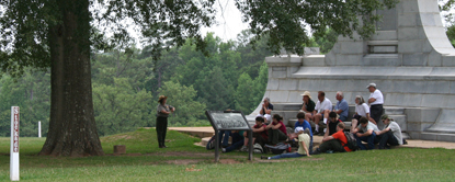 Park ranger talking to a group