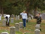 Saluting the grave