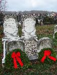 Wreaths on the graves of Andrew Johnson's sons.