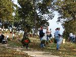 Cadets and veterans working with wreath laying
