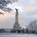 Snowy Cemetery Monument
