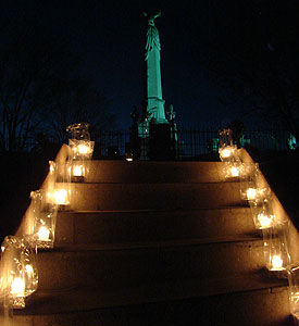monument with luminaries