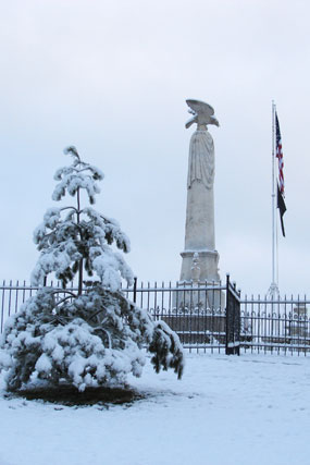 Monument in snow