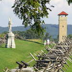 Antietam visitors walk along Bloody Lane