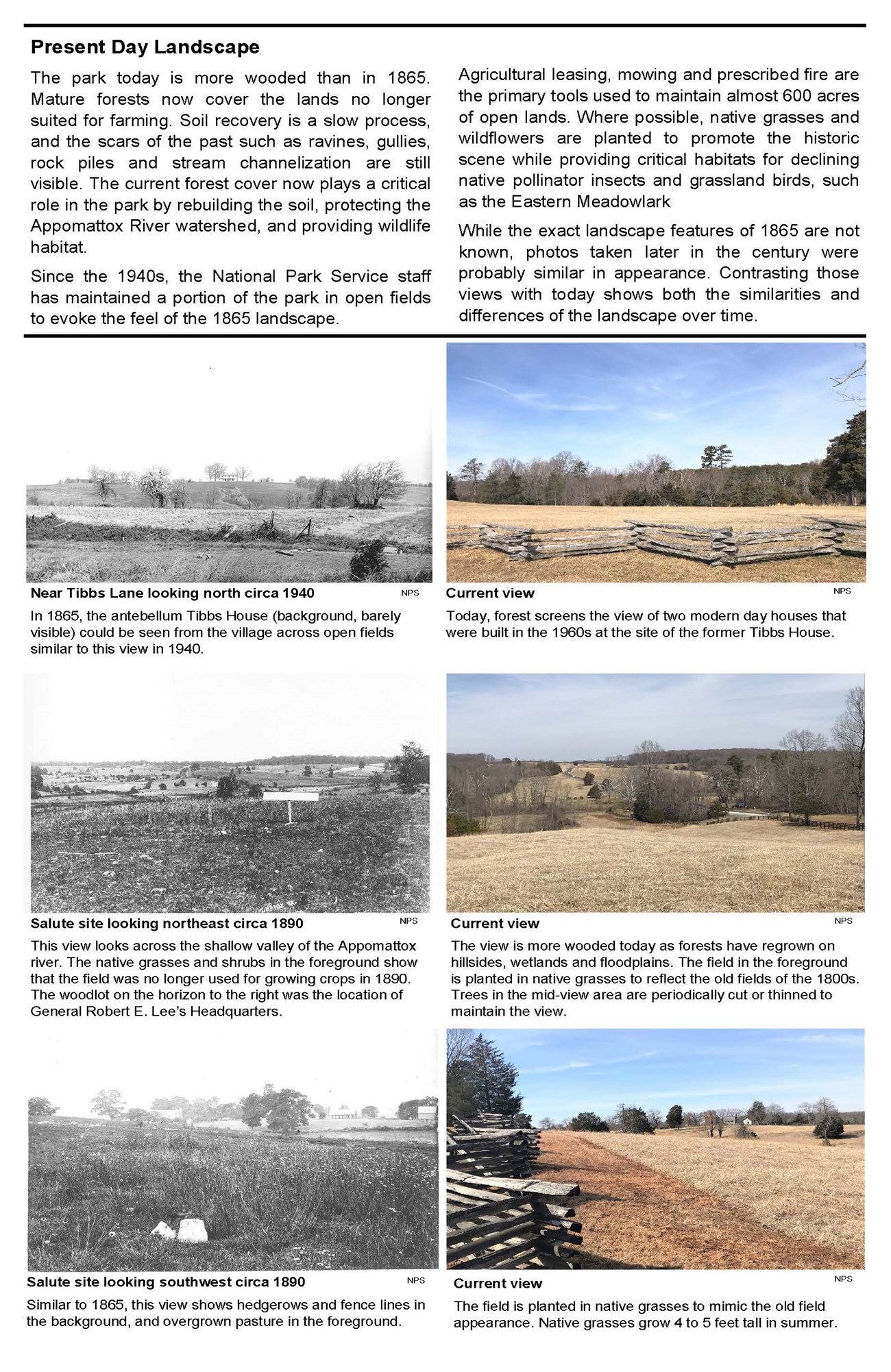 Brochure describing how Appomattox Court House was and is