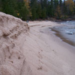 Erosion along the beach at York Island.