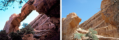 Wall Arch before (left) and after it collapsed.