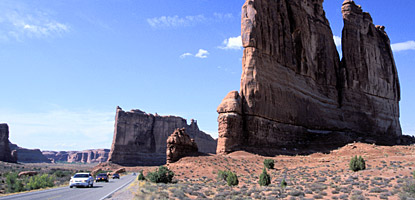 Touring the scenic drive at Arches