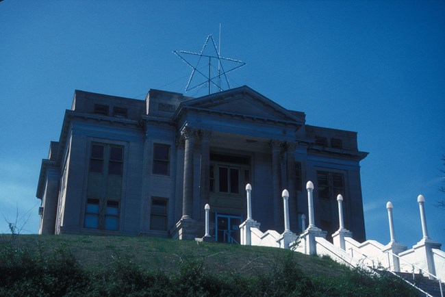 courthouse on hill