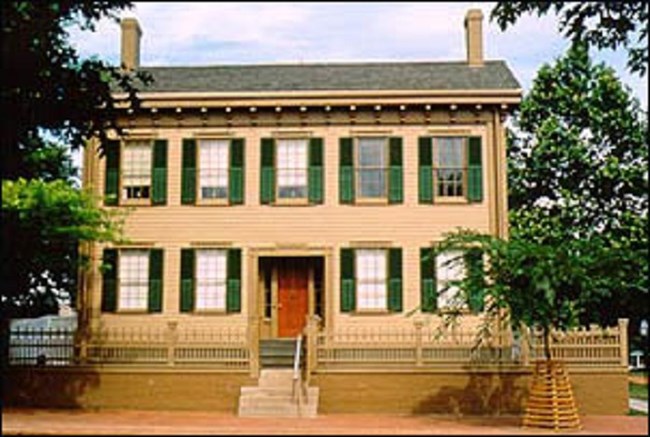 Photo of two story house (former Lincoln Home). (Courtesy of Lincoln Home National Historic Site)