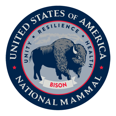 The official seal showing bison as the national mammal