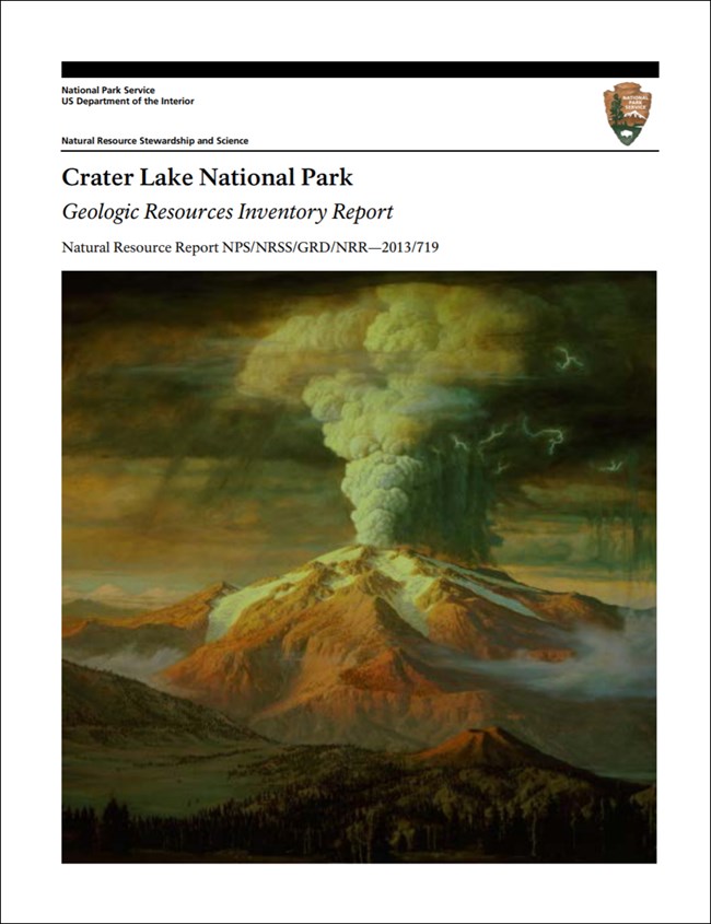 crater lake report cover with volocano image